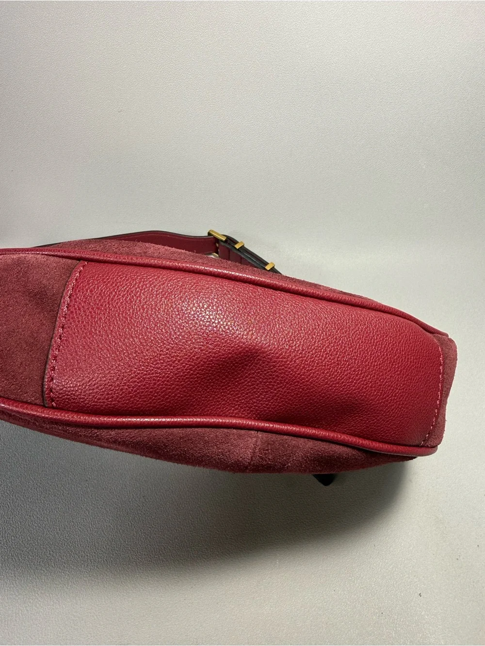 GUESS Malva Wine Suede and Leather Hobo Bag